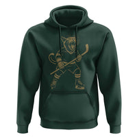 Vintage Cat Playing Hockey Hoodie Kitten Lover Player Gift - Wonder Print Shop