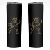 Vintage Cat Playing Hockey Skinny Tumbler Kitten Lover Player Gift - Wonder Print Shop