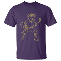 Vintage Cat Playing Hockey T Shirt Kitten Lover Player Gift - Wonder Print Shop