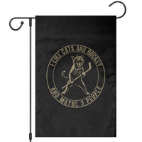 Vintage I Like Cats And Hockey And Maybe Three People Funny Gift Garden Flag - Wonder Print Shop