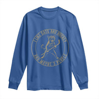 Vintage I Like Cats And Hockey And Maybe Three People Funny Gift Long Sleeve Shirt - Wonder Print Shop