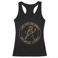 Vintage I Like Cats And Hockey And Maybe Three People Funny Gift Racerback Tank Top - Wonder Print Shop
