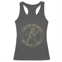 Vintage I Like Cats And Hockey And Maybe Three People Funny Gift Racerback Tank Top - Wonder Print Shop