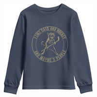 Vintage I Like Cats And Hockey And Maybe Three People Funny Gift Youth Sweatshirt - Wonder Print Shop