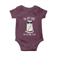 Im Just Here For The Purr Play Baby Onesie Funny Cat Hockey Gift - Wonder Print Shop