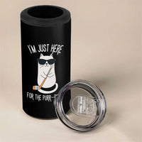 Im Just Here For The Purr Play 4 in 1 Can Cooler Tumbler Funny Cat Hockey Gift - Wonder Print Shop