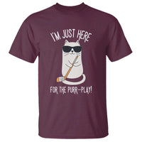 Im Just Here For The Purr Play T Shirt Funny Cat Hockey Gift - Wonder Print Shop