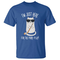 Im Just Here For The Purr Play T Shirt Funny Cat Hockey Gift - Wonder Print Shop