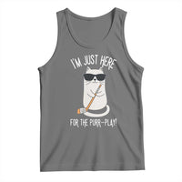 Im Just Here For The Purr Play Tank Top Funny Cat Hockey Gift - Wonder Print Shop