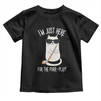 Im Just Here For The Purr Play Toddler T Shirt Funny Cat Hockey Gift - Wonder Print Shop