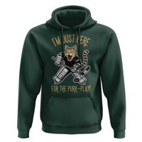 Vintage Cat Hockey Goalie Hoodie Funny Im Just Here For The Purr Play Gift - Wonder Print Shop