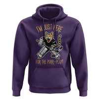 Vintage Cat Hockey Goalie Hoodie Funny Im Just Here For The Purr Play Gift - Wonder Print Shop