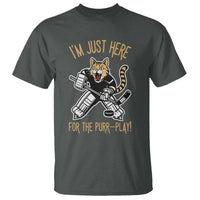 Vintage Cat Hockey Goalie T Shirt Funny Im Just Here For The Purr Play Gift - Wonder Print Shop