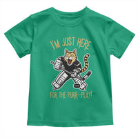 Vintage Cat Hockey Goalie Toddler T Shirt Funny Im Just Here For The Purr Play Gift - Wonder Print Shop