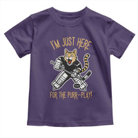 Vintage Cat Hockey Goalie Toddler T Shirt Funny Im Just Here For The Purr Play Gift - Wonder Print Shop
