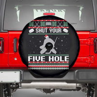 Funny Hockey Goalie Ugly Christmas Gift Spare Tire Cover Shut Your Five Hole - Wonder Print Shop