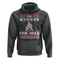 Funny Hockey Goalie Ugly Christmas Gift Hoodie Shut Your Five Hole - Wonder Print Shop