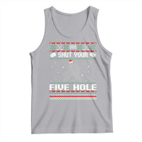 Funny Hockey Goalie Ugly Christmas Gift Tank Top Shut Your Five Hole - Wonder Print Shop