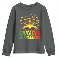 Education Is Freedom Youth Sweatshirt Black Education Teacher Gift - Wonder Print Shop