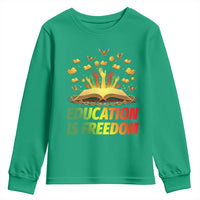 Education Is Freedom Youth Sweatshirt Black Education Teacher Gift - Wonder Print Shop