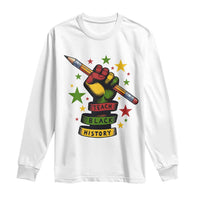 Teach Black History Education Pride Long Sleeve Shirt Black History Month - Wonder Print Shop