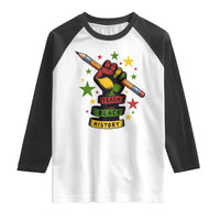 Teach Black History Education Pride Raglan Shirt Black History Month - Wonder Print Shop