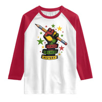 Teach Black History Education Pride Raglan Shirt Black History Month - Wonder Print Shop