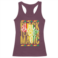 Black History Month Gift Racerback Tank Top Black Teacher Magic - Wonder Print Shop