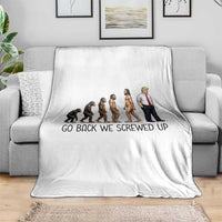 Go Back We Screwed Up Throw Blanket Funny Anti Authoritarian