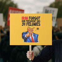 Iran Forgot Our President Has 34 Felonies Protest Sign Funny Political Satire