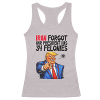 Iran Forgot Our President Has 34 Felonies Racerback Tank Top Funny Political Satire