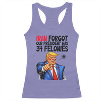 Iran Forgot Our President Has 34 Felonies Racerback Tank Top Funny Political Satire