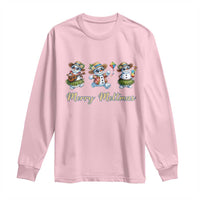 Funny Hawaiian Snowman Summer Graphic Long Sleeve Shirt Merry Meltmas