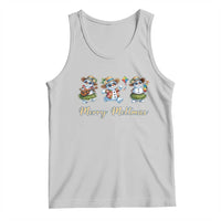Funny Hawaiian Snowman Summer Graphic Tank Top Merry Meltmas