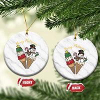 Christmas In July Ice Cream Snowman Graphic Ceramic Ornament Merry Meltmas