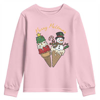 Christmas In July Ice Cream Snowman Graphic Youth Sweatshirt Merry Meltmas