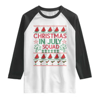 Christmas In July Squad Raglan Shirt Tropical Beach Party Graphic