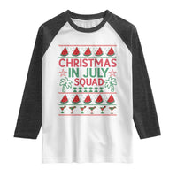 Christmas In July Squad Raglan Shirt Tropical Beach Party Graphic