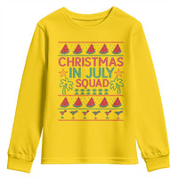 Christmas In July Squad Youth Sweatshirt Tropical Beach Party Graphic