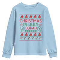 Christmas In July Squad Youth Sweatshirt Tropical Beach Party Graphic