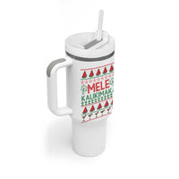Mele Kalikimaka Tumbler With Handle Hawaiian Ugly Christmas Sweater