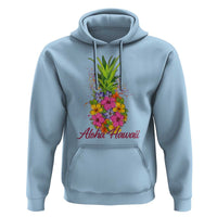 Tropical Floral Pineapple Aloha Hawaii Hoodie Hawaiian Island Vacation Graphic