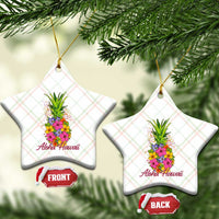 Tropical Floral Pineapple Aloha Hawaii Ceramic Ornament Hawaiian Island Vacation Graphic