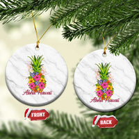 Tropical Floral Pineapple Aloha Hawaii Ceramic Ornament Hawaiian Island Vacation Graphic
