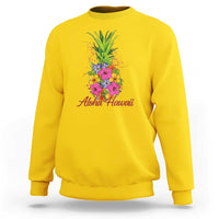 Tropical Floral Pineapple Aloha Hawaii Sweatshirt Hawaiian Island Vacation Graphic