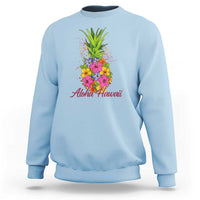Tropical Floral Pineapple Aloha Hawaii Sweatshirt Hawaiian Island Vacation Graphic