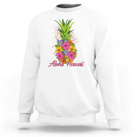 Tropical Floral Pineapple Aloha Hawaii Sweatshirt Hawaiian Island Vacation Graphic