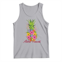 Tropical Floral Pineapple Aloha Hawaii Tank Top Hawaiian Island Vacation Graphic