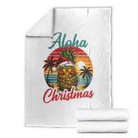 Aloha Tropical Pineapple Christmas Throw Blanket Vintage Beach Xmas Gift