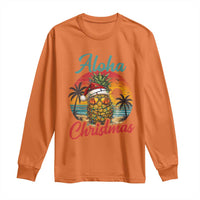 Aloha Tropical Pineapple Christmas Long Sleeve Shirt Vintage Beach Xmas Gift